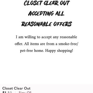 Closet sale!